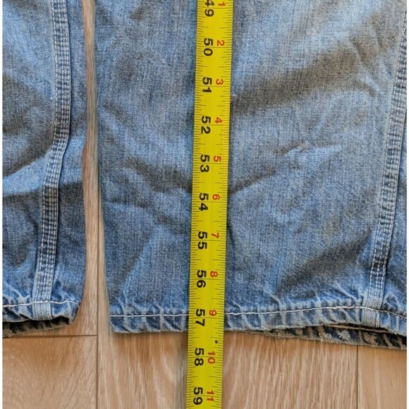 Sanforized Denim Overalls VTG 50s Repaired Distressed Thrashed Faded 35" Waist - Picture 10 of 16